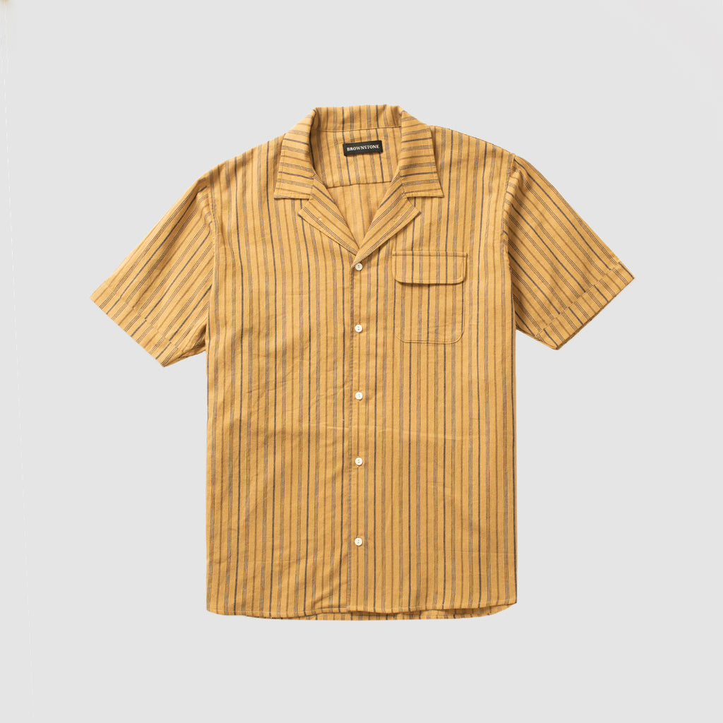 Striped Club Collar Shirt - Honey