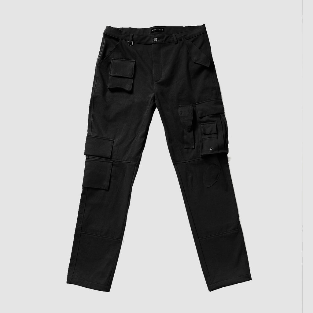 Black Black Washed Satin Pocket Trousers