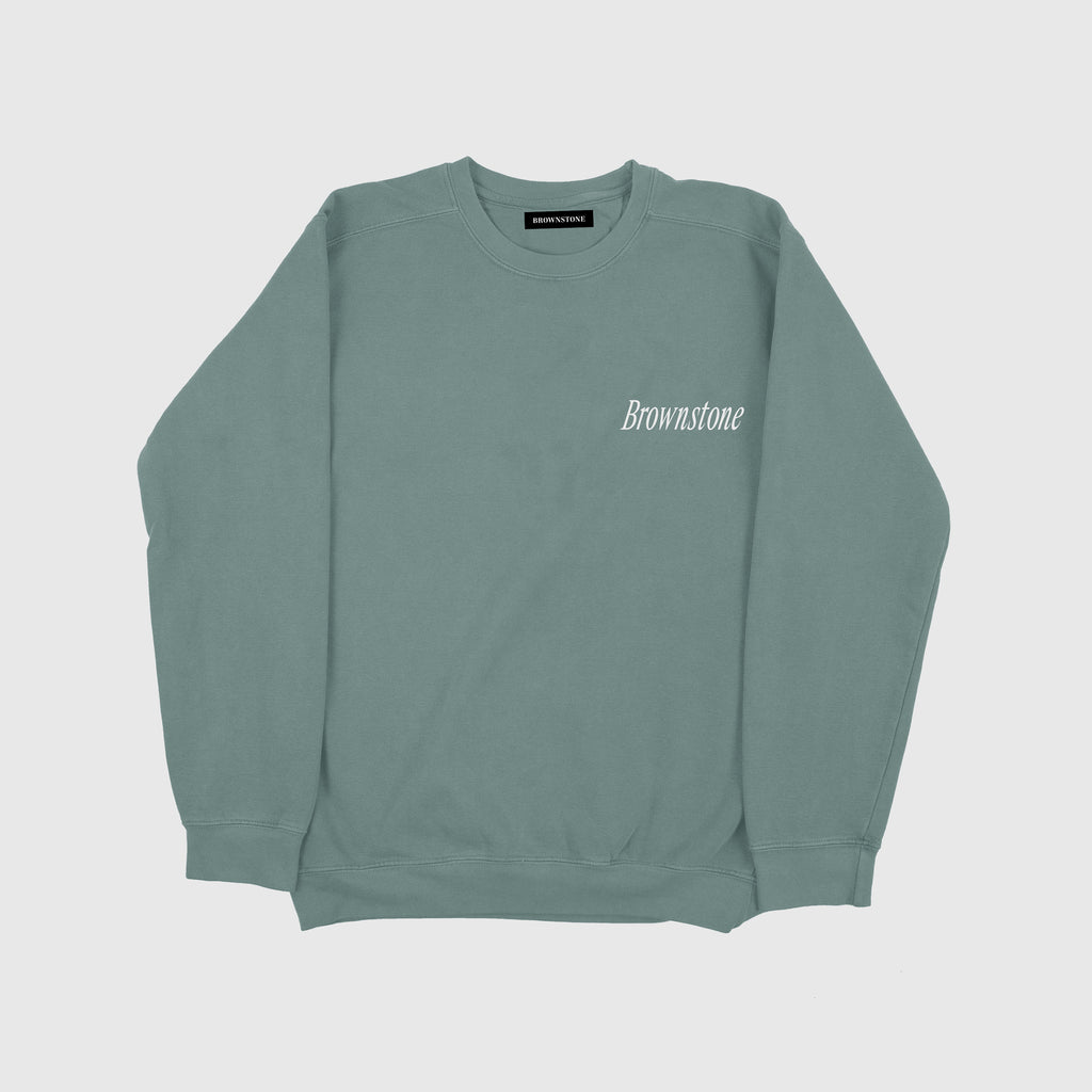 Embroidered Cut & Sew Crewneck - Washed Mint