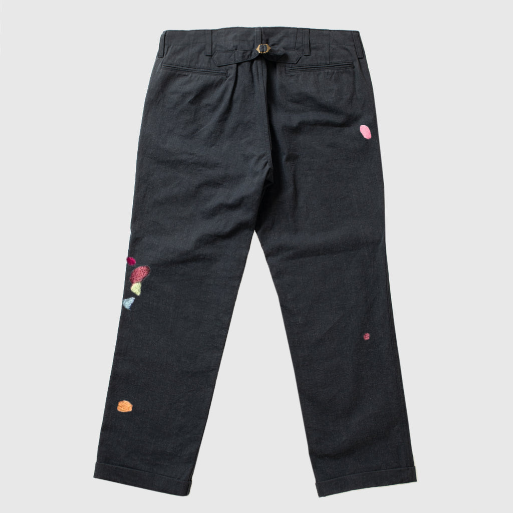 Chain Stitched Trouser - Navy