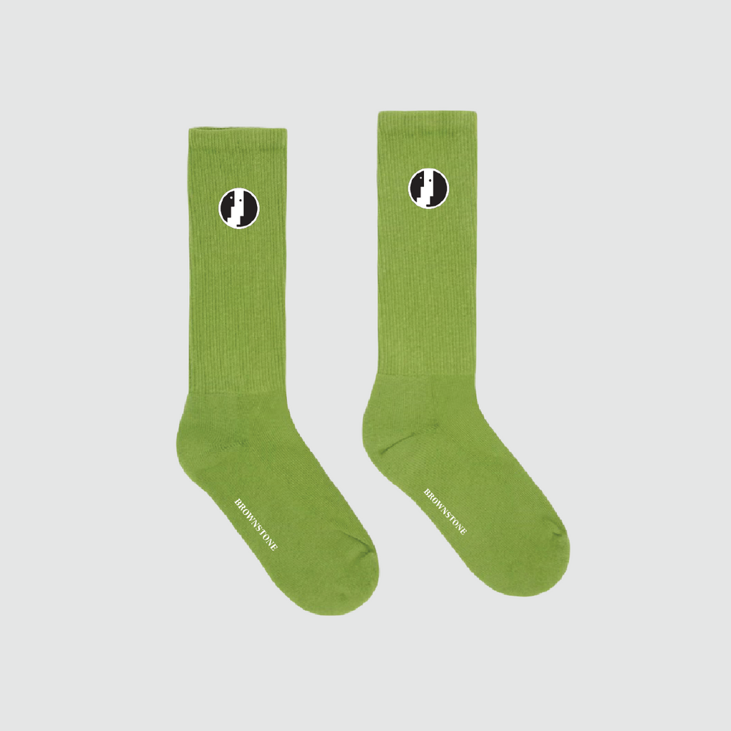 Embroidered Cotton Socks - Chlorophyll